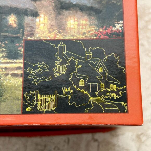 Thomas Kinkade GLOW IN THE DARK 1000 Piece Jigsaw Puzzle Glory of Evening - Picture 3 of 5